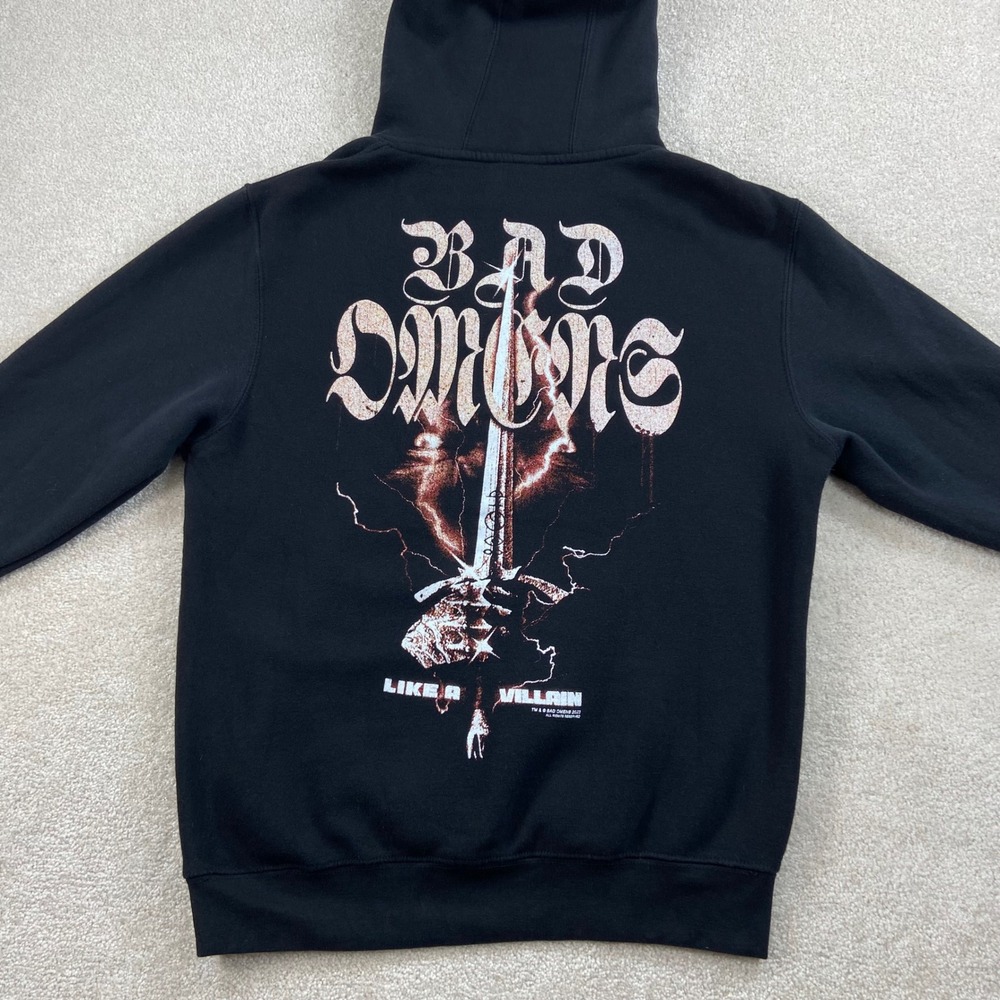 Bad Omens Like A Villain Hoodie Mens Medium Black Graphic Band Sweatshirt